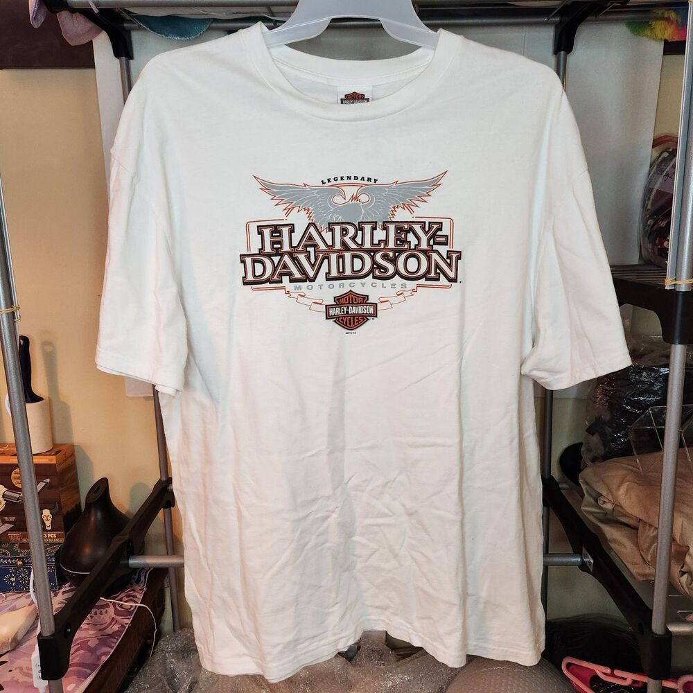 Harley Davidson White T-Shirt Grand Cayman 2XL Unsex